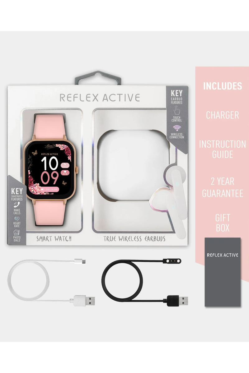 Nexus 100 S Pink Smart Watch (Series 23) & TWS Earbud Set