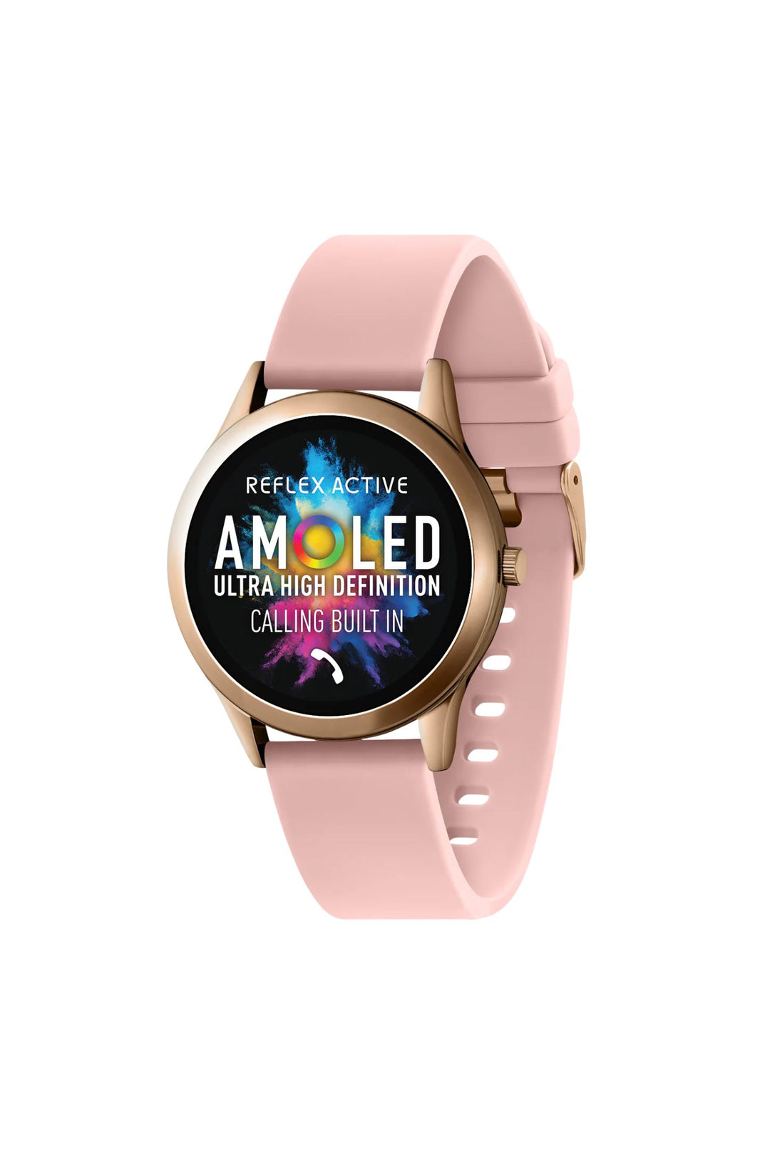 Spectra 300 R Pink Silicone Strap Amoled Smart Watch (Series 31) - Rose Gold
