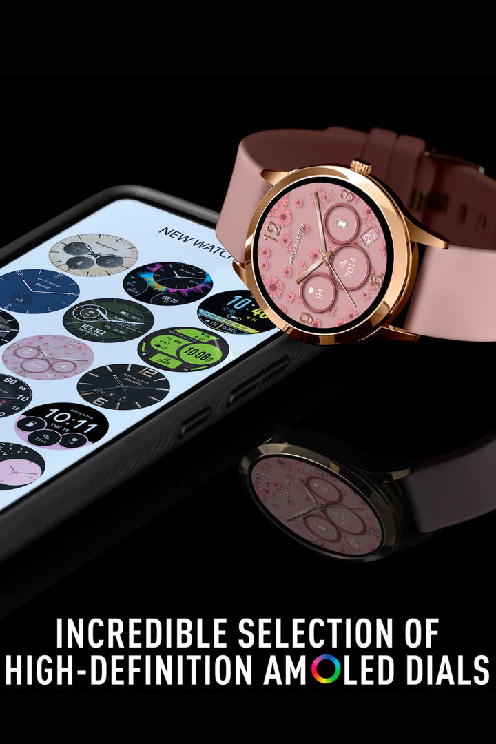 Spectra 300 R Pink Silicone Strap Amoled Smart Watch (Series 31) - Rose Gold