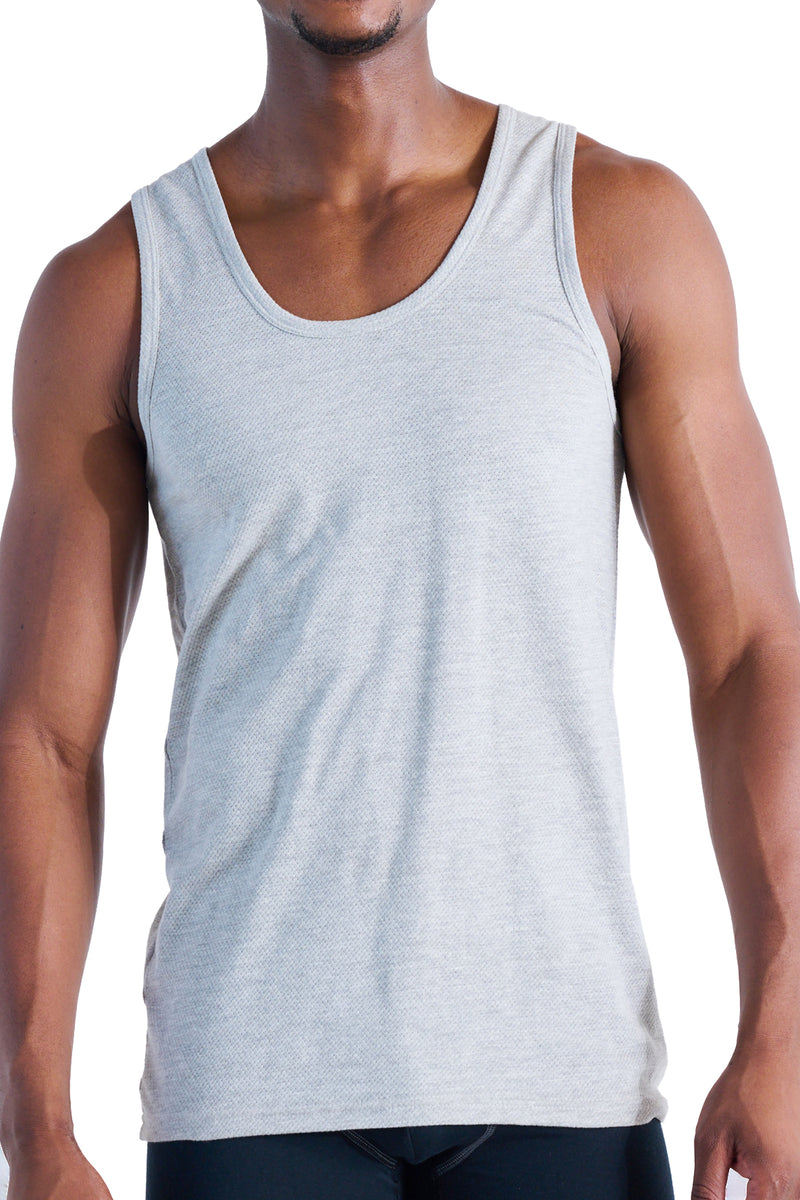 Mens - 2 Pack Eyelet Vest - Black/Grey