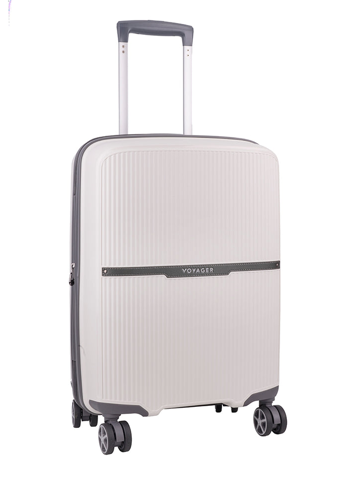 Traveler Carry On Trolley Case - White/Grey