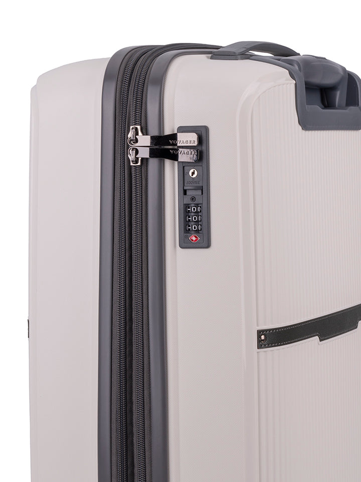 Traveler Carry On Trolley Case - White/Grey