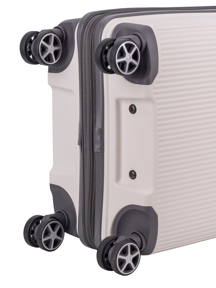 Traveler Carry On Trolley Case - White/Grey