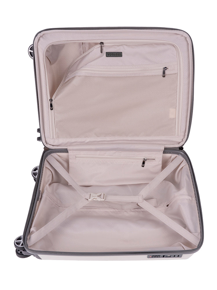 Traveler Carry On Trolley Case - White/Grey