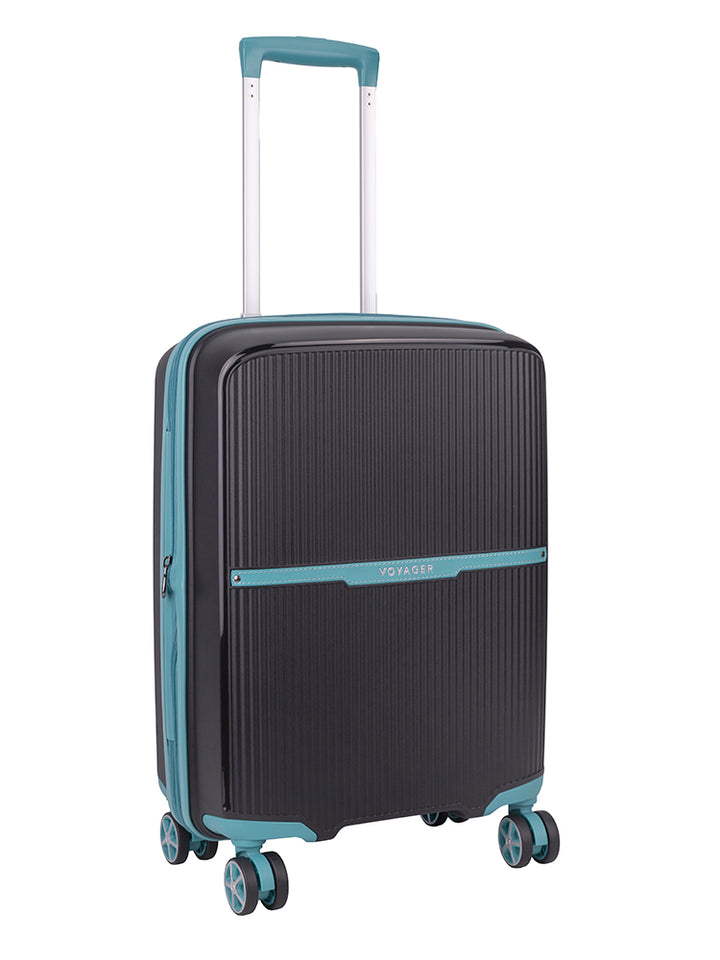 Traveler Carry On Trolley Case - Black/Blue