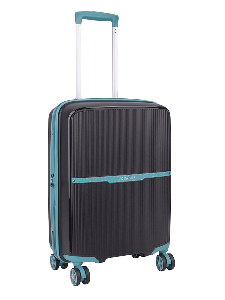 Traveler Carry On Trolley Case - Black/Blue