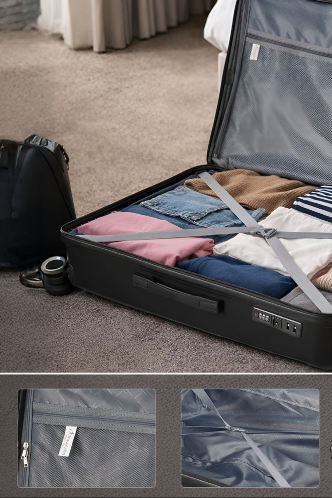 Tourer 4-Wheel Spinner Suitcase - Black