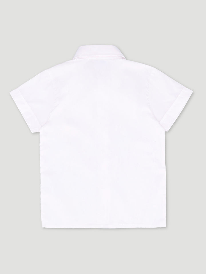 Girls 2 Pack Short Sleeve Regular Neck School Blouse - White