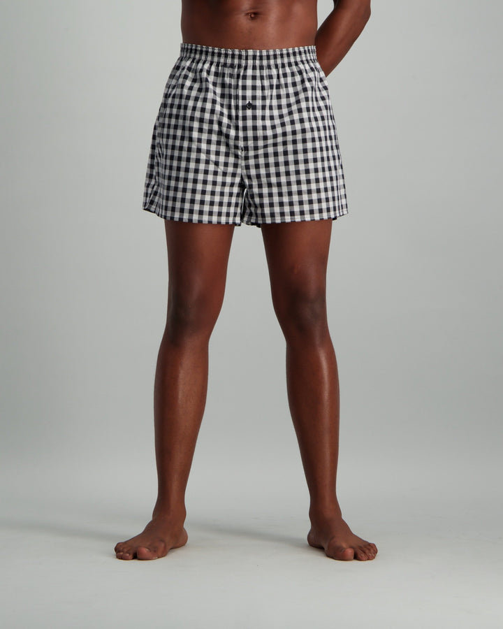 Men's 3 Pack Marble Mono Boxer Black/White