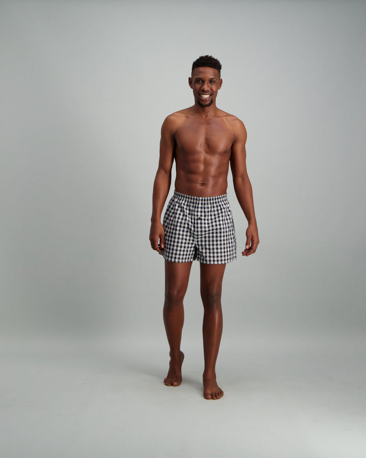 Men's 3 Pack Marble Mono Boxer Black/White