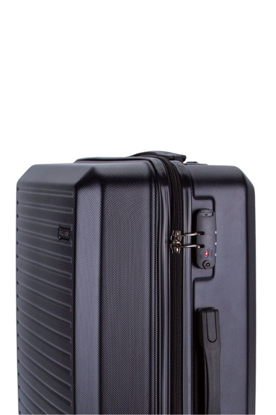 Mahe 4 Wheel Trolley Case Luggage - Black