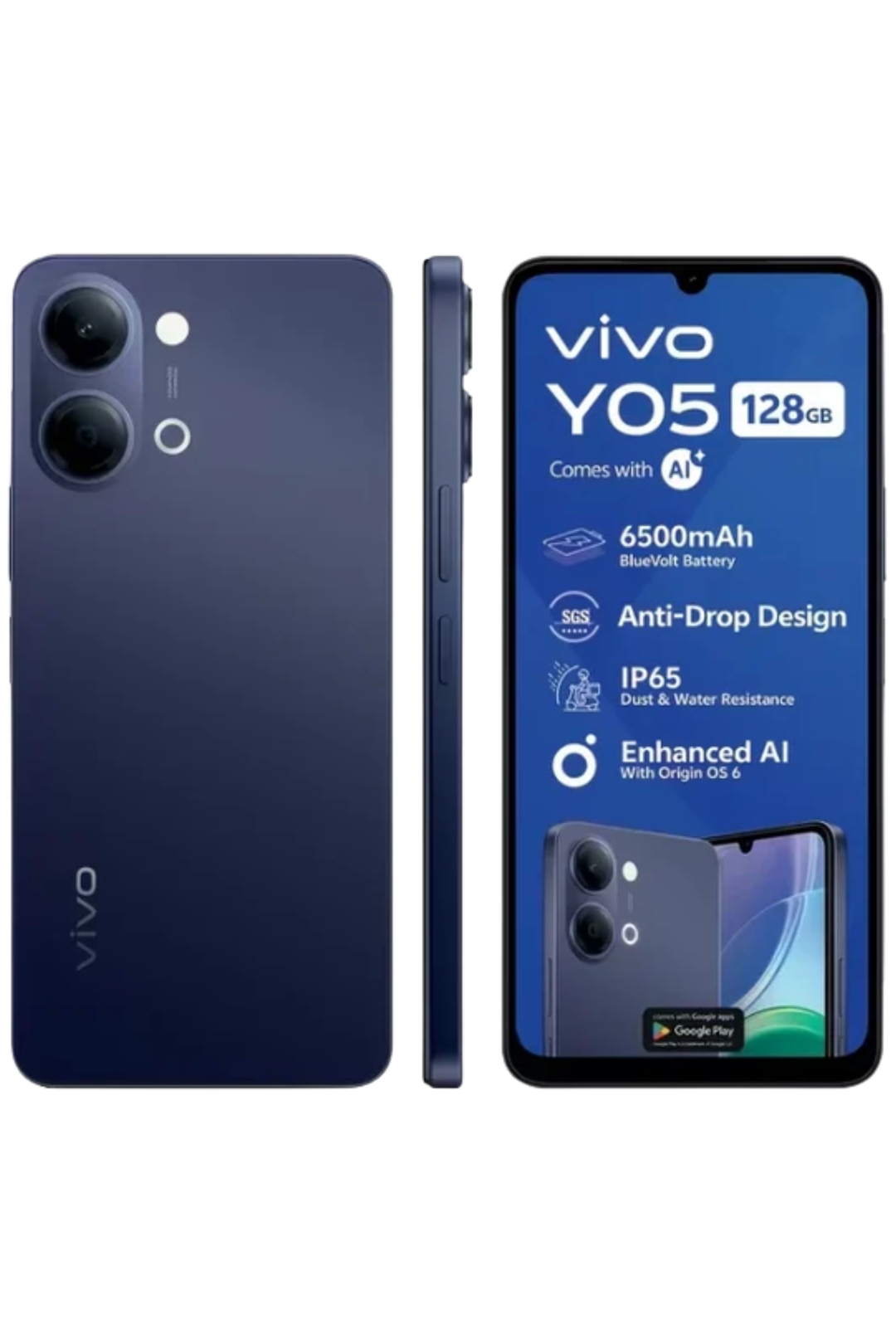 Y05 128 GB Dual Sim Cellphone - Black