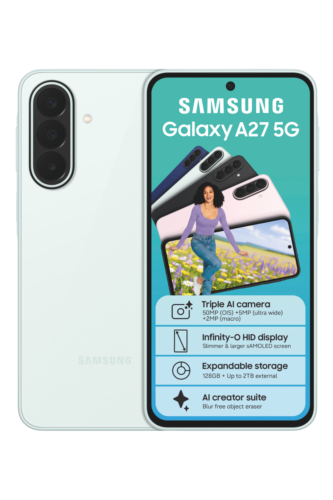 Galaxy A27 128GB 5G Dual Sim Cellphone - Light Green