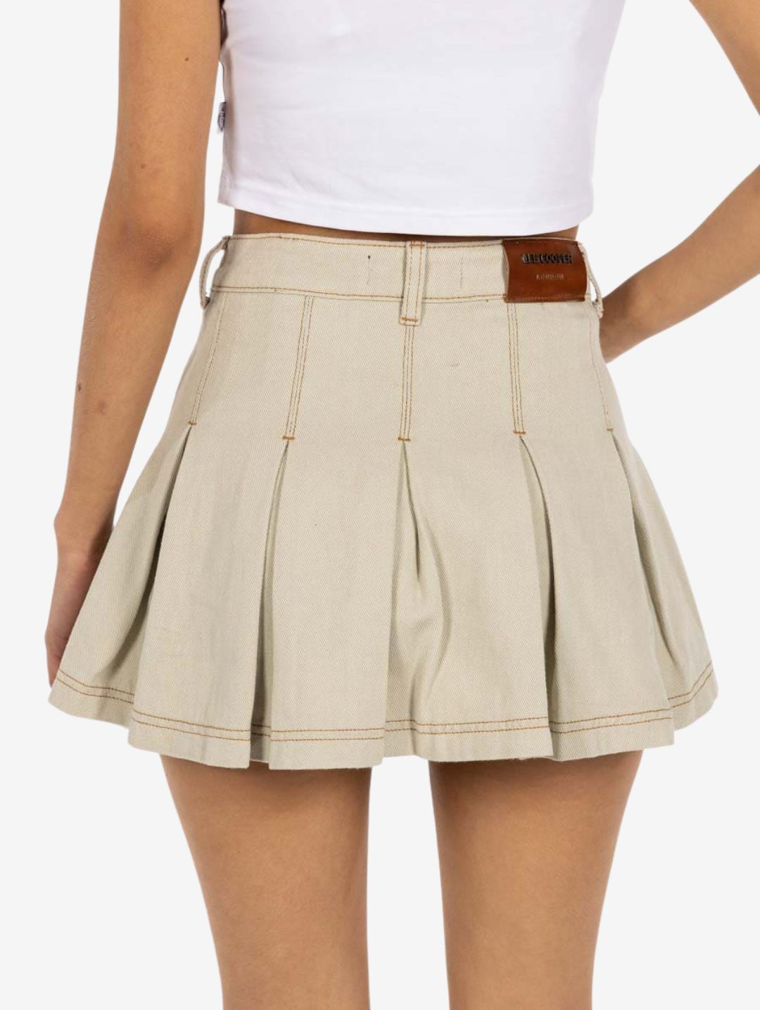 Denim Skirt - Beige