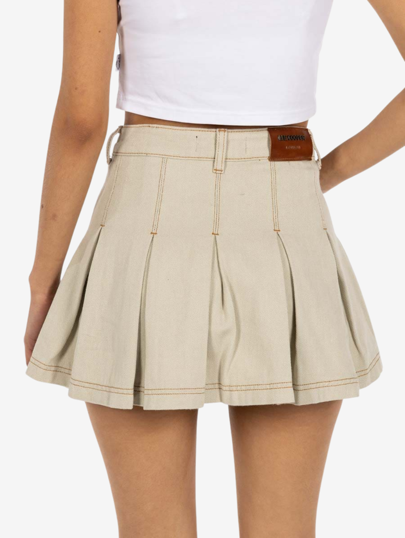 Denim Skirt - Beige