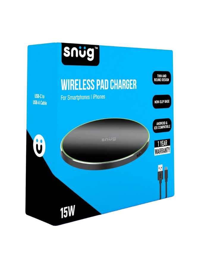 15w Hybrid Wireless Charger Pad - Black