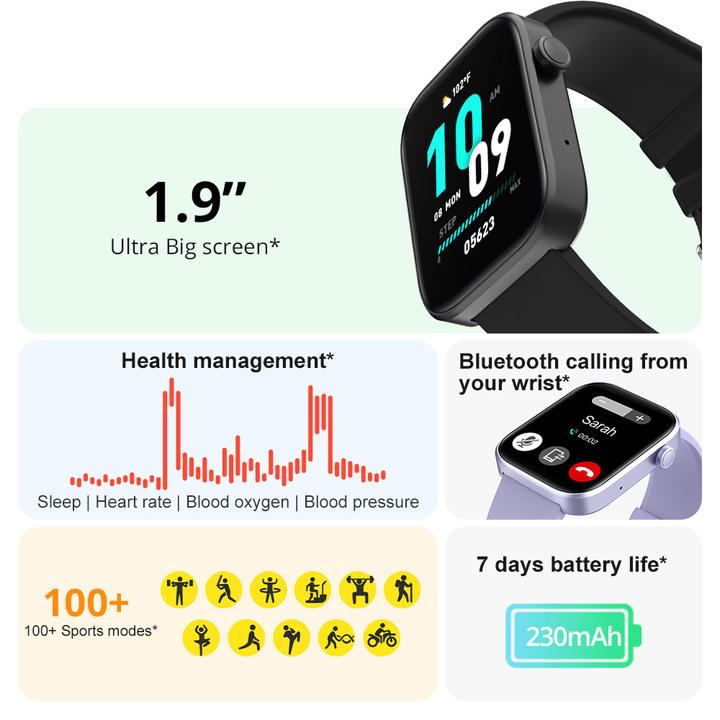 P71 1.9'' DISPLAY Smart Watch - Blue