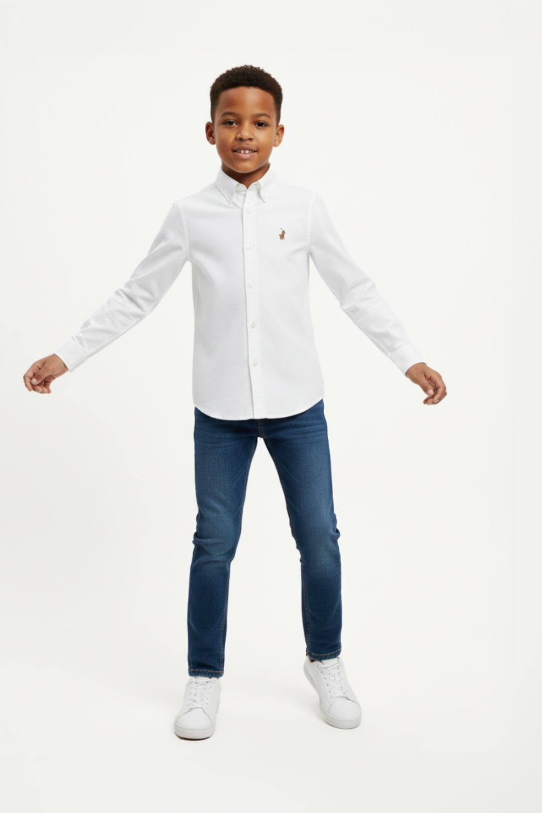 Pre-Boys Long Sleeve Formal Shirt - White