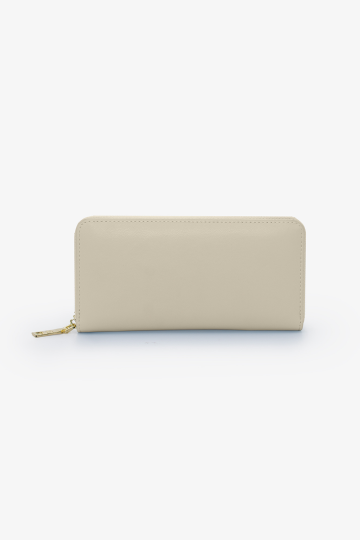 Meryl Smooth Zip Around Purse - Cream