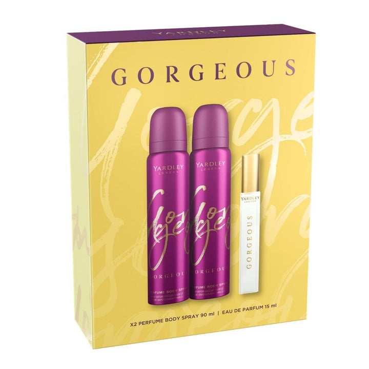 GORGEOUS 2 x PERFUME BODY SPRAY 90ML & EAU DE PARFUM WAND 15ML