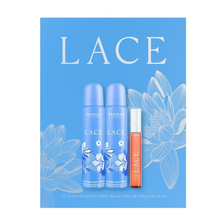 LACE 2 x PERFUME BODY SPRAY 90ML & EAU DE TOILETTE WAND 15ML