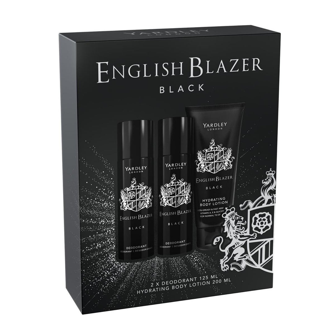 ENGLISH BLAZER BLACK 2 x DEODORANT SPRAY 125ML & BODY LOTION 200ML