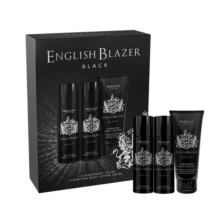 ENGLISH BLAZER BLACK 2 x DEODORANT SPRAY 125ML & BODY LOTION 200ML