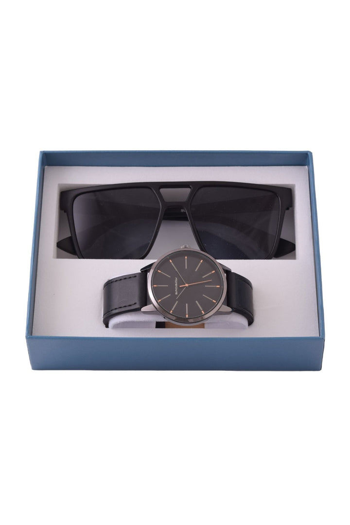 Sunglasses & Watch Set - Black