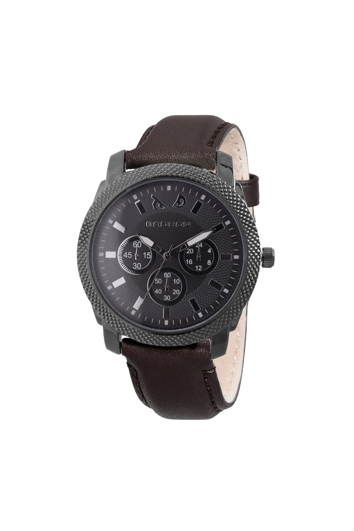 Switch Leatherette Watch - Gunmetal & Brown
