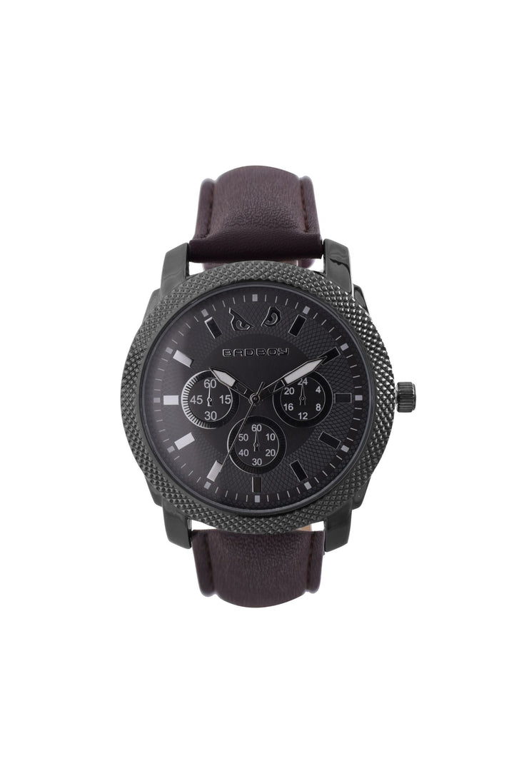 Switch Leatherette Watch - Gunmetal & Brown