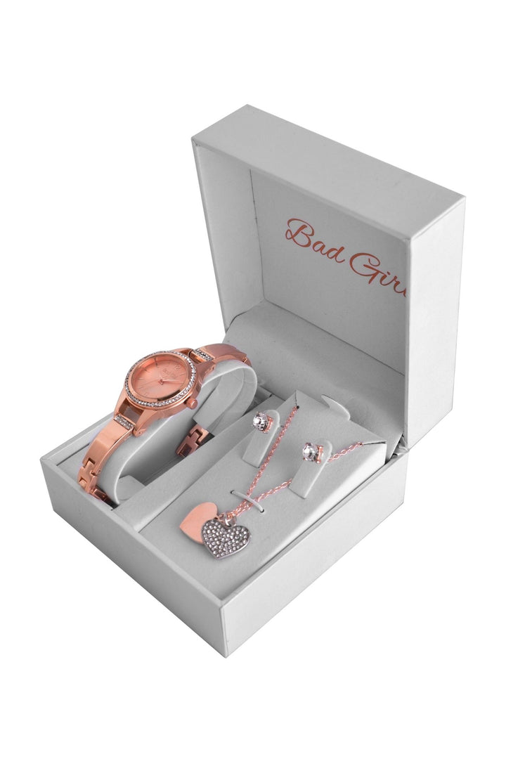 Watch & Jewellery Set - Rose Gold