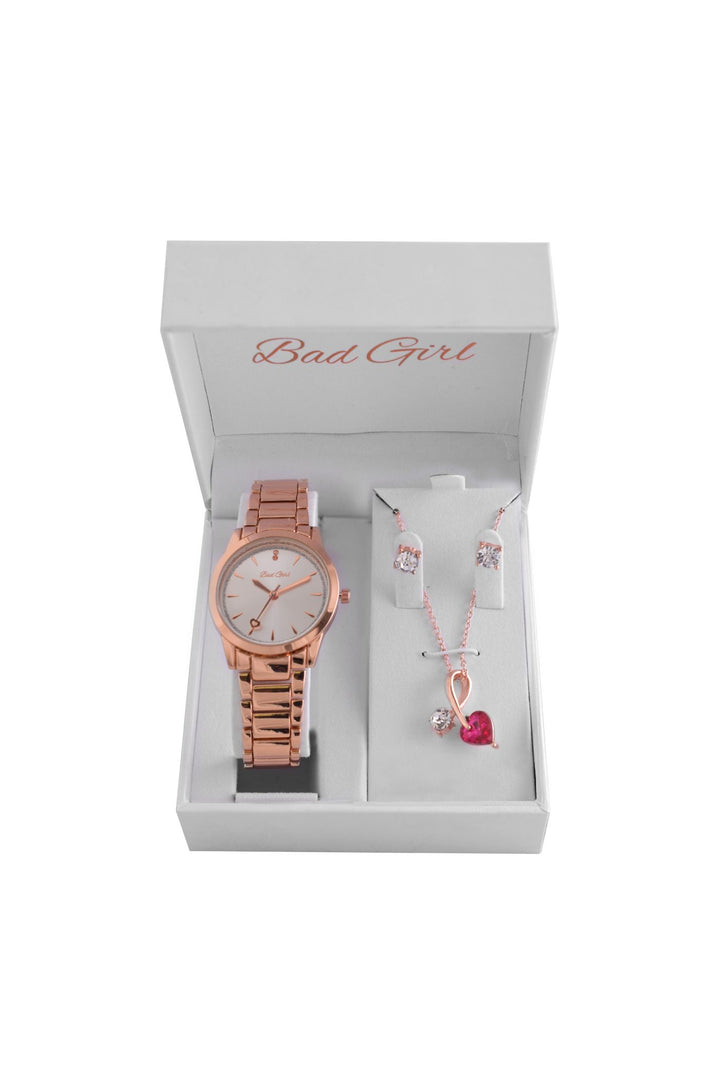 Jewellery & Wrist Watch Box Set - Rose Gold