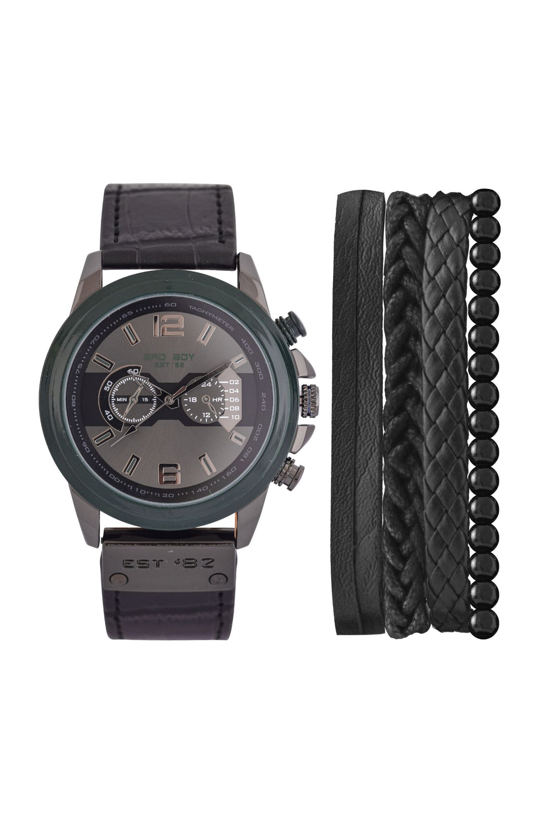 Olympus Watch & Bracelet Set - Black/Green