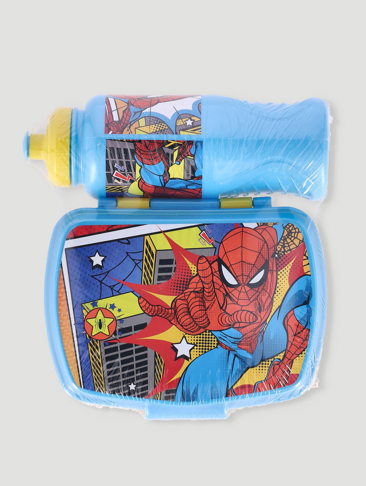 Pre-Boys Spiderman Lunchbox Bottle Set - Blue