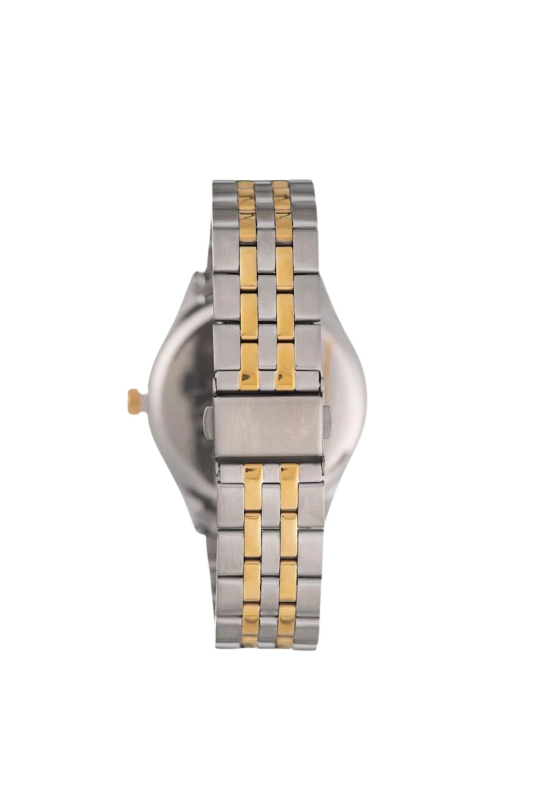 Silver Dial With Two Tone Round Bracelet - Silver