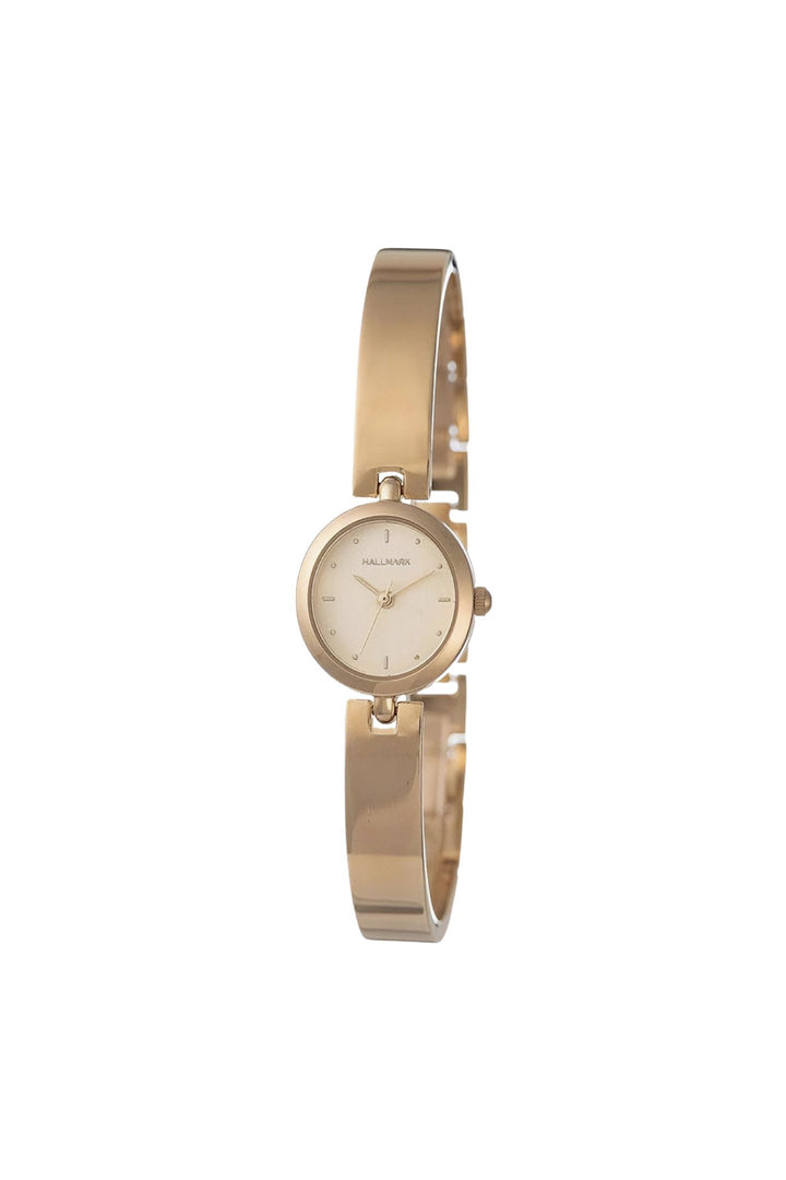 Champagne Dial Solid Bangle Watch - Gold