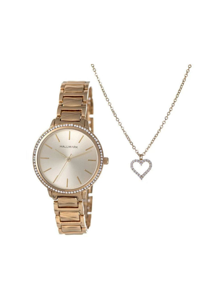 Gold Heart Pendant Box Set - Gold