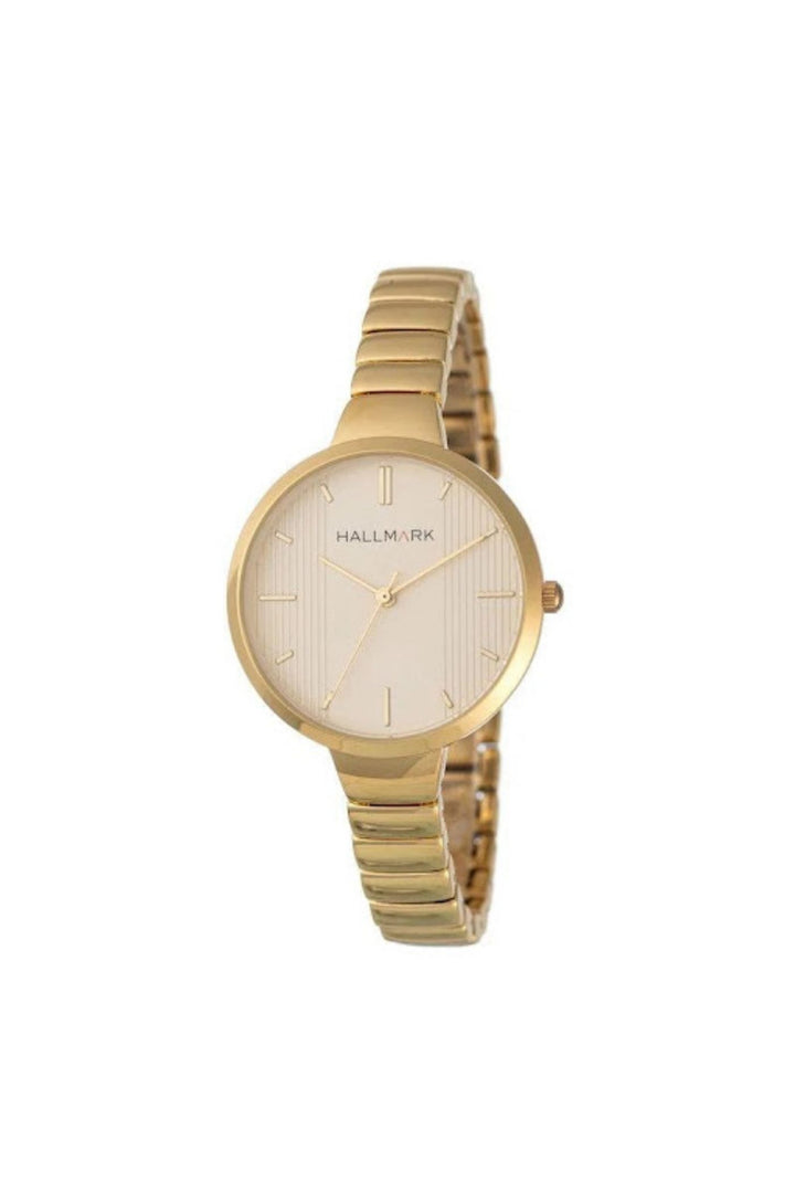 Ladies Champagne Dial Gold Round Bracelet Watch - Gold