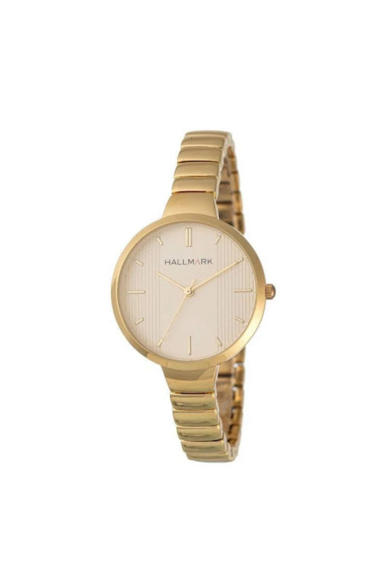 Ladies Champagne Dial Gold Round Bracelet Watch - Gold