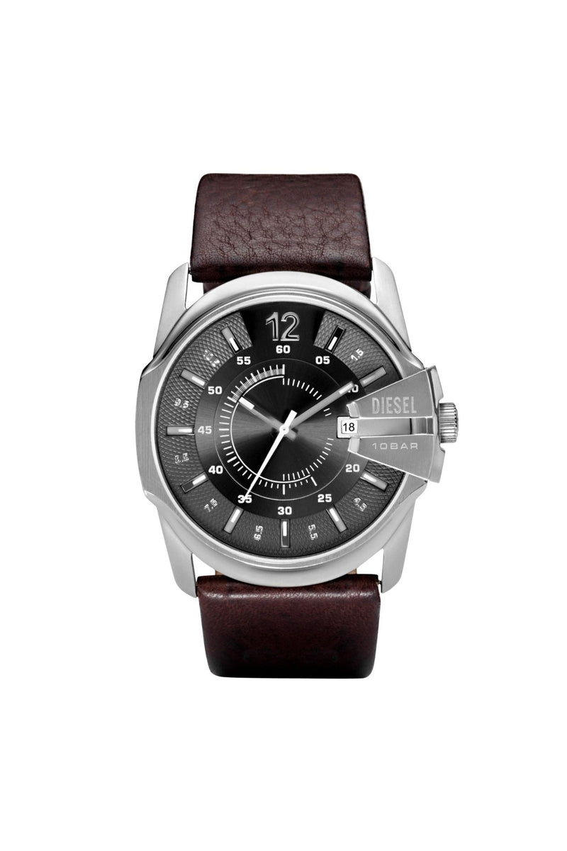 Mens Master Chief Three-Hand Brown Leather Watch