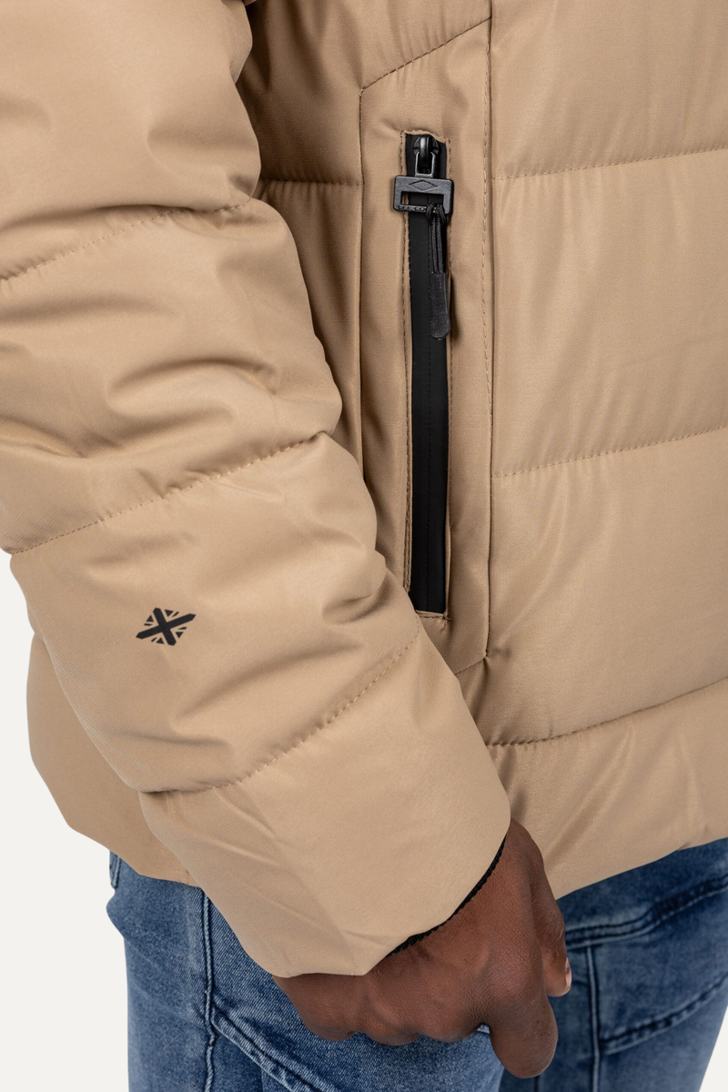 Noam Fur Lined Puffer Jacket - Khaki