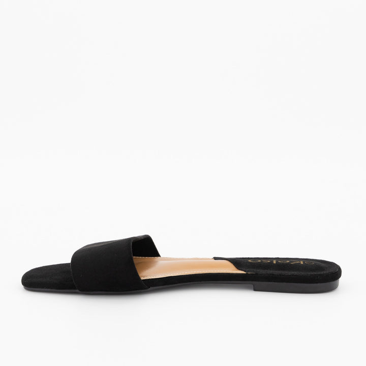 Ladies Mule Push-In Sandal - Black