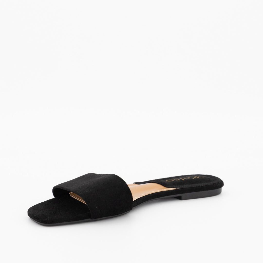 Ladies Mule Push-In Sandal - Black