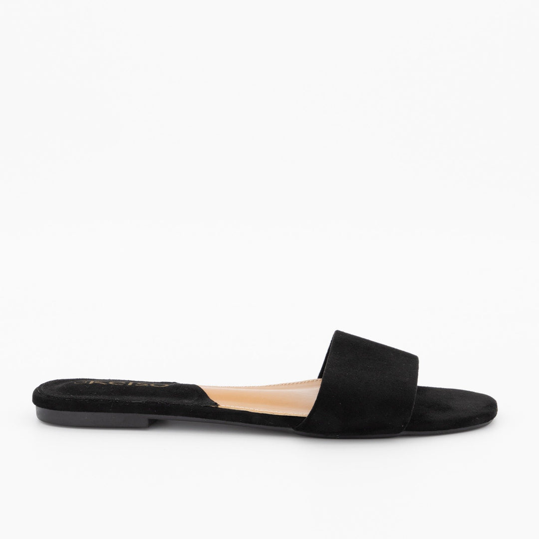 Ladies Mule Push-In Sandal - Black