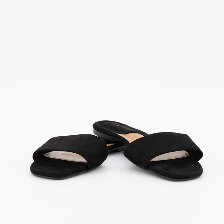 Ladies Mule Push-In Sandal - Black