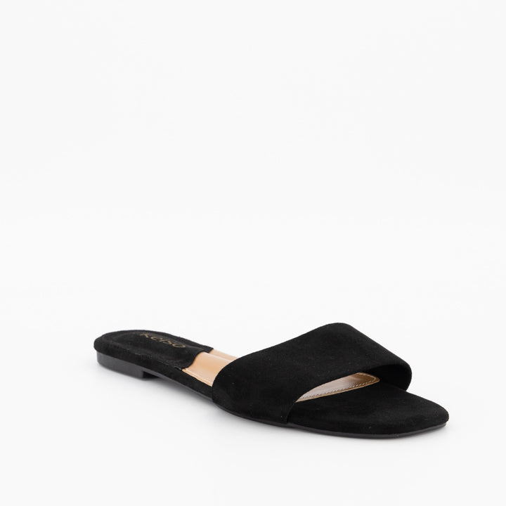 Ladies Mule Push-In Sandal - Black