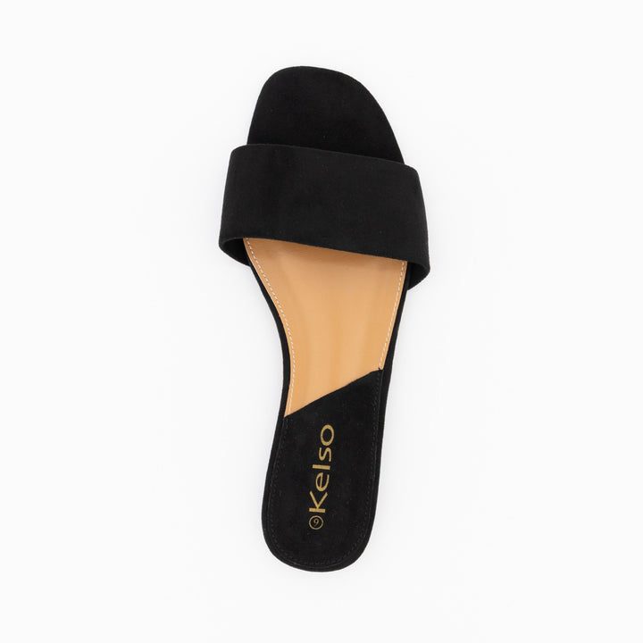 Ladies Mule Push-In Sandal - Black