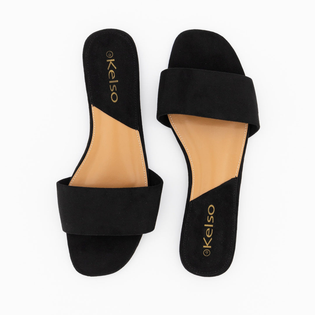 Ladies Mule Push-In Sandal - Black