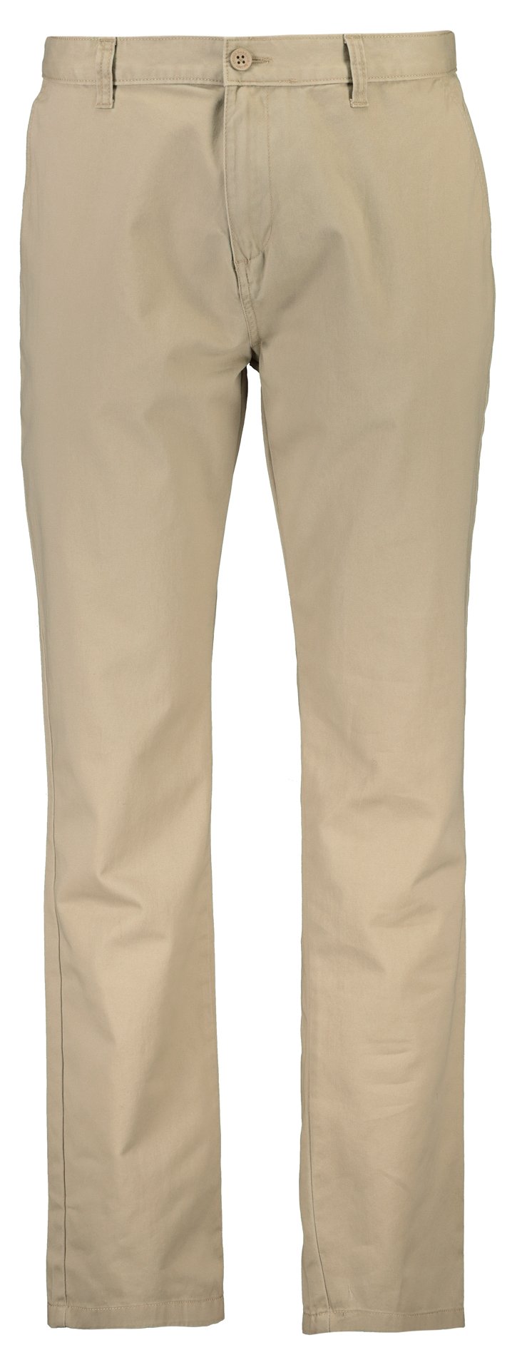 Beige Straight Leg Chino Pants
