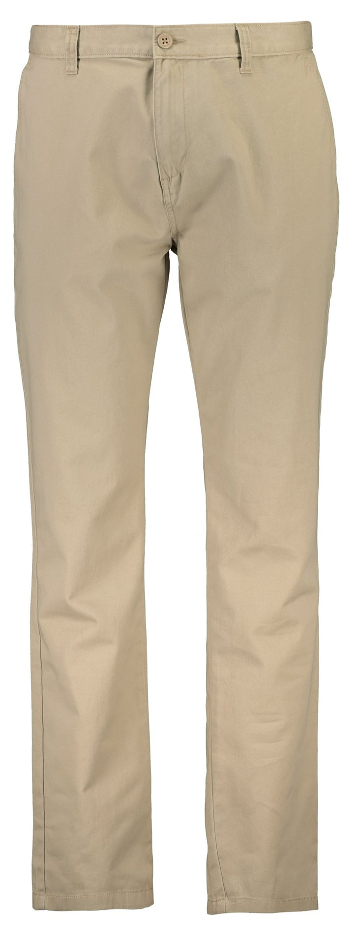 Beige Straight Leg Chino Pants